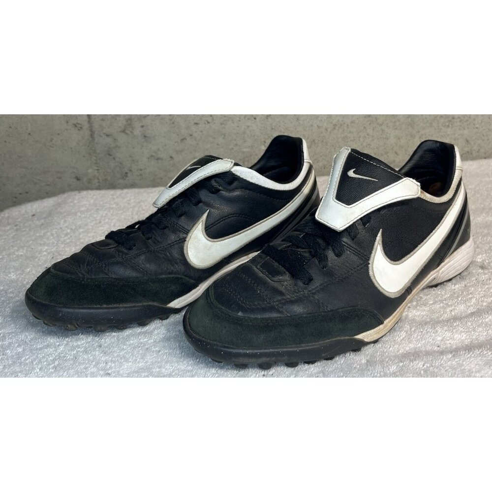Nike Tiempo Mystic II TF Men's Size 9 White Black 317610-011 Shoes Rare Soccer